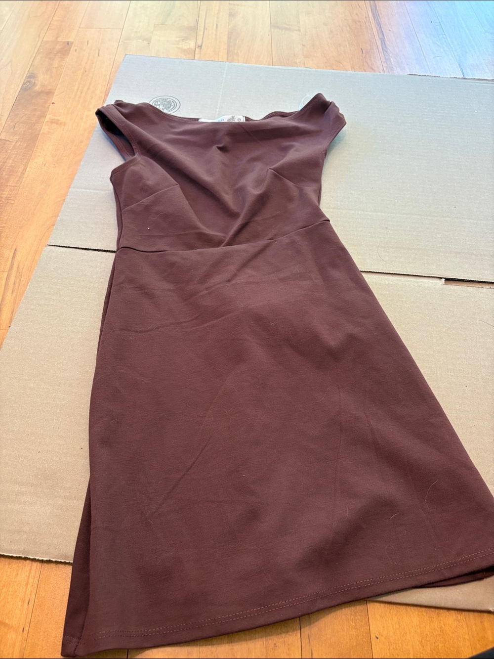 Altar'd State Chocolate Brown Fit-and-Flare Mini Dress